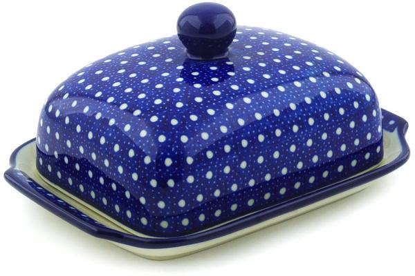 Butter Dishes | Ceramika Artystyczna Butter Dish 7" White Polka Dot UNIKAT Butter Dishes Butter Dishes