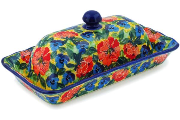 Butter Dishes | Ceramika Artystyczna Butter Dish 9" Flowers Collected On A Sunny Day UNIKAT Butter Dishes Butter Dishes