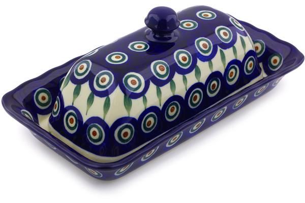 Butter Dishes | Ceramika Artystyczna Butter Dish 9" Peacock Leaves Butter Dishes Butter Dishes