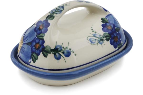 Butter Dishes | Ceramika Bona Butter Dish 7" Himalayan Blue Poppy UNIKAT Butter Dishes Butter Dishes