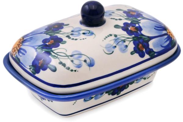 Butter Dishes | Ceramika Bona Butter Dish 7" Himalayan Blue Poppy UNIKAT Butter Dishes Butter Dishes