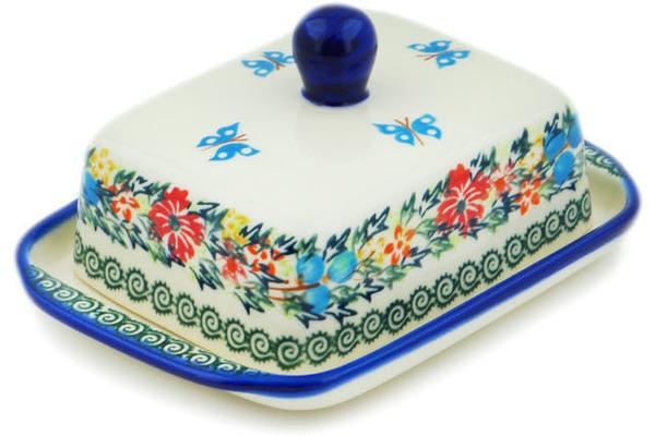 Butter Dishes | Ceramika Bona Butter Dish 7" Ring Of Flowers UNIKAT Butter Dishes Butter Dishes