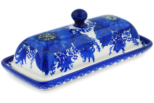 Butter Dishes | Ceramika Bona Butter Dish 8" Blue Poppy Dream Butter Dishes Butter Dishes