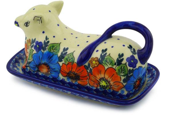 Butter Dishes | Ceramika Bona Butter Dish 8" Bold Poppies Butter Dishes Butter Dishes