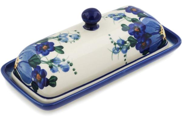 Butter Dishes | Ceramika Bona Butter Dish 8" Himalayan Blue Poppy UNIKAT Butter Dishes Butter Dishes