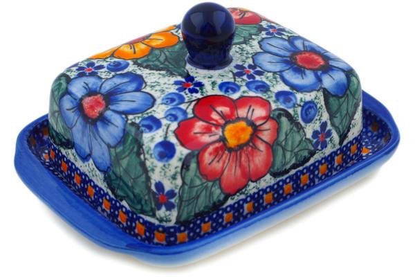 Butter Dishes | Cergor Butter Dish 7" Bold Pansy UNIKAT Butter Dishes Butter Dishes