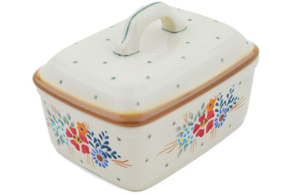 Butter Dishes | Manufaktura Butter Dish 6" Rustic Field Flowers Red Butter Dishes Butter Dishes