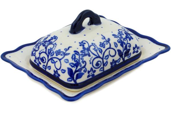 Butter Dishes | Zaklady Ceramiczne Butter Dish 7" Blue Vines Butter Dishes Butter Dishes