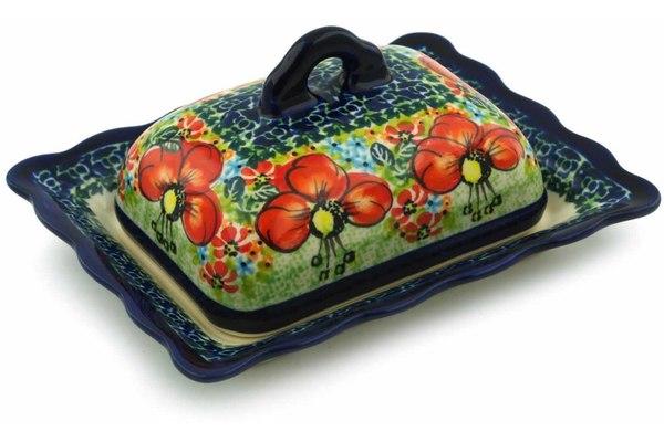 Butter Dishes | Zaklady Ceramiczne Butter Dish 7" Garden Meadow UNIKAT Butter Dishes Butter Dishes