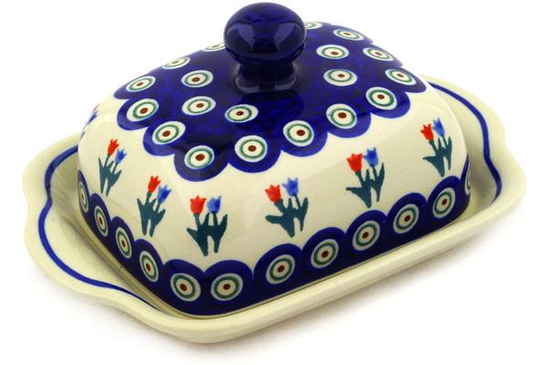 Butter Dishes | Zaklady Ceramiczne Butter Dish 8" Tulip Pair Peacock Butter Dishes Butter Dishes