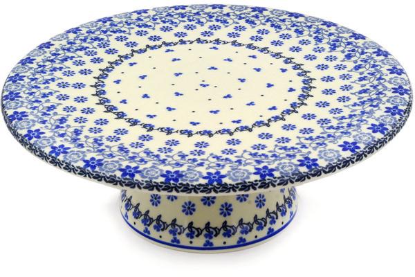 Cake Stands | Ceramika Artystyczna Cake Stand 11" Blue Country Field Cake Stands Cake Stands