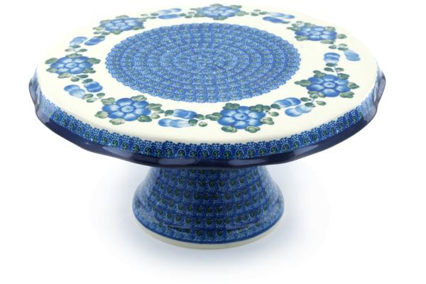 Cake Stands | Ceramika Artystyczna Cake Stand 12" Blue Poppies Cake Stands Cake Stands