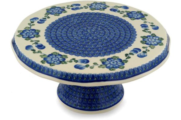 Cake Stands | Ceramika Artystyczna Cake Stand 12" Blue Poppies Cake Stands Cake Stands