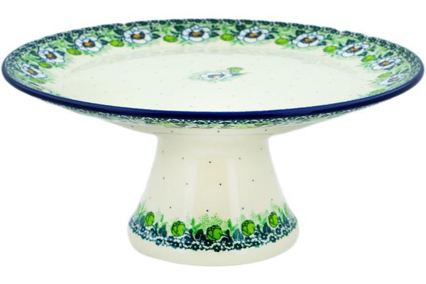 Cake Stands | Ceramika Artystyczna Cake Stand 12" Green Flora Cake Stands Cake Stands