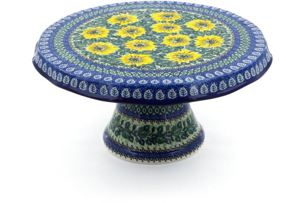 Cake Stands | Ceramika Artystyczna Cake Stand 12" Yellow Sunflowers UNIKAT Cake Stands Cake Stands