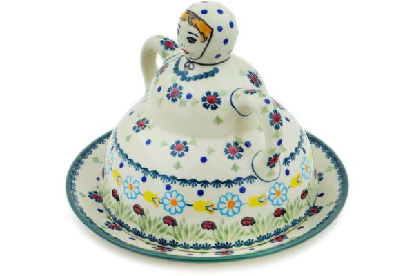 Cheese Dishes | Manufaktura Cheese Lady 8" Flowers And Ladybugs Cheese Dishes Cheese Dishes