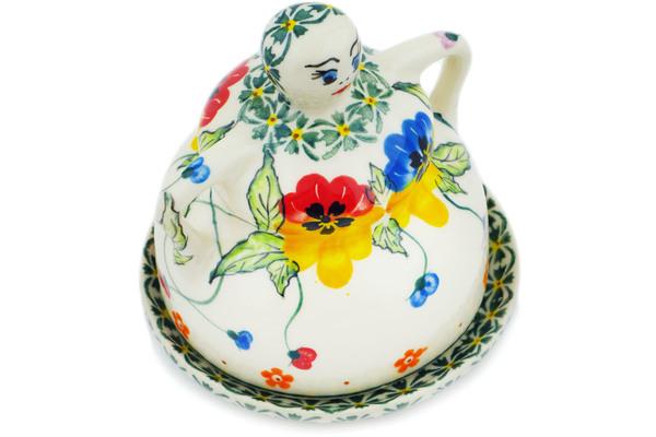 Cheese Dishes | Millena Cheese Lady 4" Pretty Pansy UNIKAT Cheese Dishes Cheese Dishes