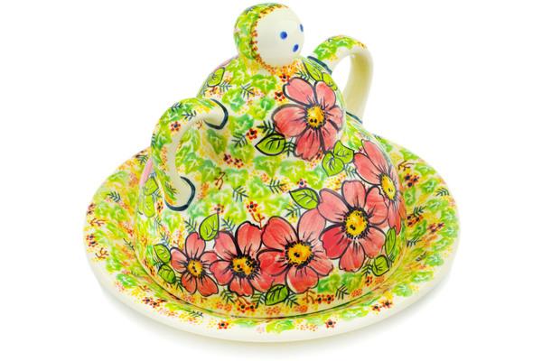 Cheese Dishes | Vena Cheese Lady 10" Wild Peonies UNIKAT Cheese Dishes Cheese Dishes