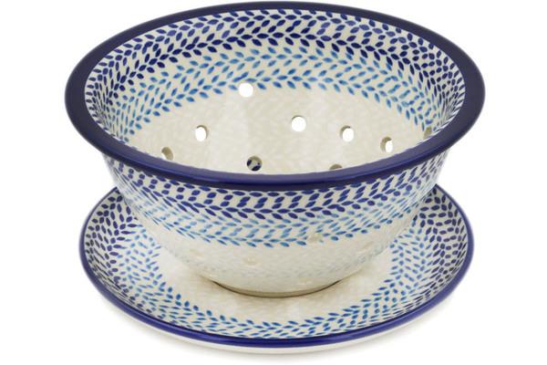 Colanders | Ceramika Artystyczna Colander with Plate 8" Half And Half Colanders Ceramika Artystyczna