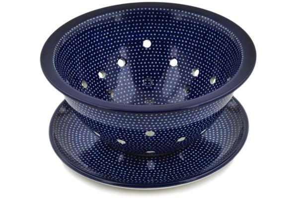 Colanders | Ceramika Artystyczna Colander with Plate 8" Starry Night UNIKAT Colanders Ceramika Artystyczna