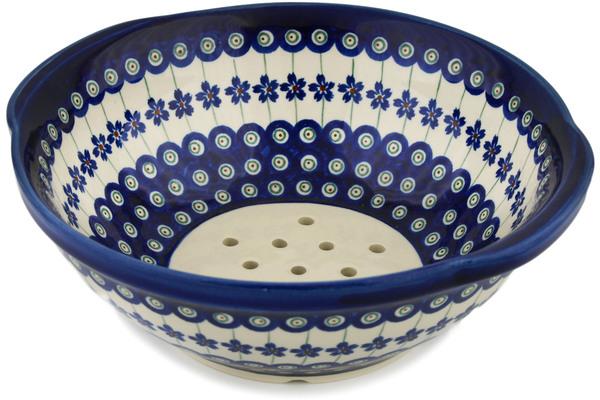 Colanders | Zaklady Ceramiczne Colander 10" Flowering Peacock Colanders Colanders