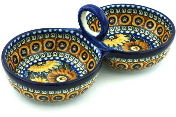 Condiment Dishes | Ceramika Artystyczna Condiment Dish 10" Autumn Chrysanthemums UNIKAT Condiment Dishes Ceramika Artystyczna