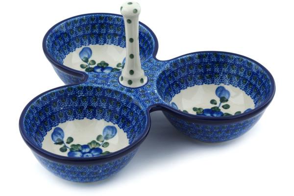 Condiment Dishes | Ceramika Artystyczna Condiment Dish 10" Blue Poppies Condiment Dishes Ceramika Artystyczna