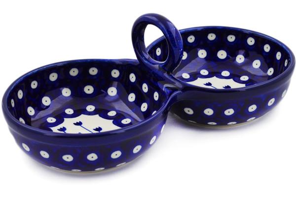 Condiment Dishes | Ceramika Artystyczna Condiment Dish 10" Blue Tulip Peacock Condiment Dishes Ceramika Artystyczna