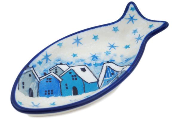 Condiment Dishes | Ceramika Artystyczna Condiment Dish 4" Snowy Village UNIKAT Condiment Dishes Ceramika Artystyczna