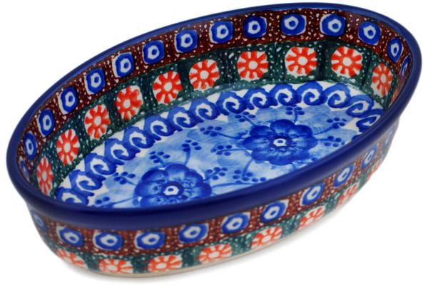 Condiment Dishes | Ceramika Artystyczna Condiment Dish 6" Dancing Blue Poppies UNIKAT Condiment Dishes Ceramika Artystyczna