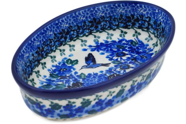 Condiment Dishes | Ceramika Artystyczna Condiment Dish 6" Hummingbird Blue UNIKAT Condiment Dishes Ceramika Artystyczna