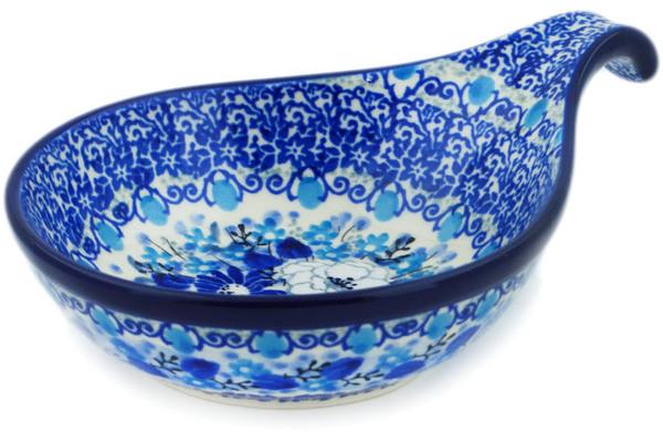 Condiment Dishes | Ceramika Artystyczna Condiment Dish 7" Blue Wildflower Meadow UNIKAT Condiment Dishes Ceramika Artystyczna