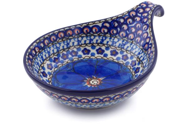 Condiment Dishes | Ceramika Artystyczna Condiment Dish 7" Cobalt Poppies UNIKAT Condiment Dishes Ceramika Artystyczna