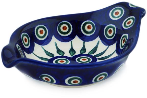 Condiment Dishes | Ceramika Artystyczna Condiment Dish 7" Peacock Leaves Condiment Dishes Ceramika Artystyczna