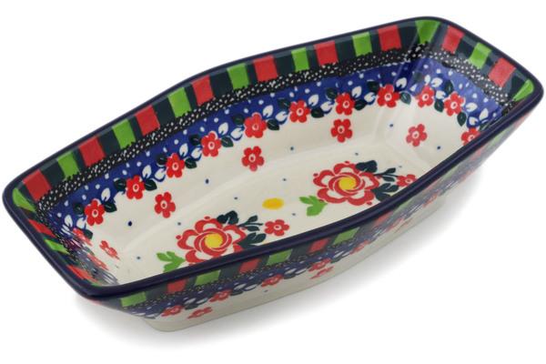 Condiment Dishes | Ceramika Artystyczna Condiment Dish 8" Floral Puzzles UNIKAT Condiment Dishes Ceramika Artystyczna