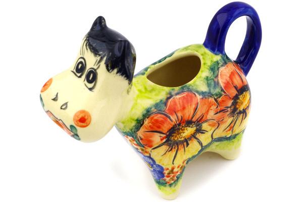 Creamers | Cer-Raf Cow Shaped Creamer 5 oz Mystical Garden UNIKAT Creamers Cer-Raf