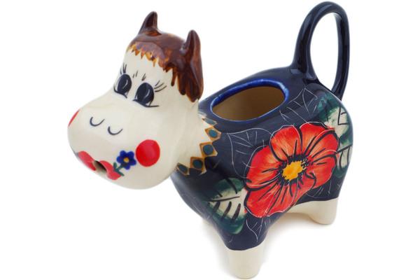 Creamers | Cer-Raf Cow Shaped Creamer 5 oz Poppy Passion UNIKAT Creamers Cer-Raf