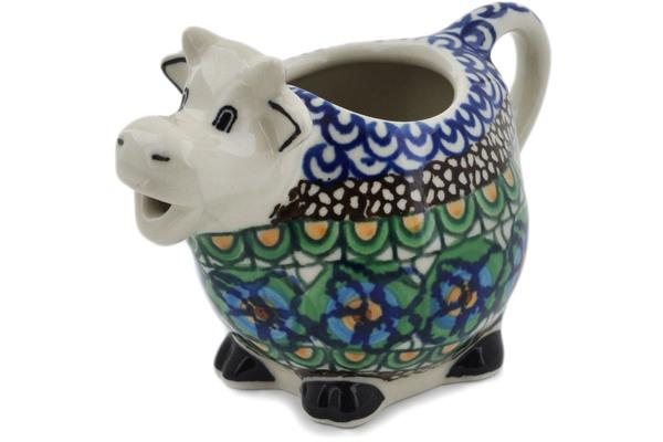 Creamers | Ceramika Artystyczna Cow Shaped Creamer 6 oz Mardi Gras UNIKAT Creamers Ceramika Artystyczna