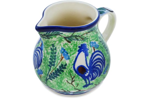 Creamers | Ceramika Artystyczna Creamer 7 oz Blue Rooster UNIKAT Creamers Ceramika Artystyczna