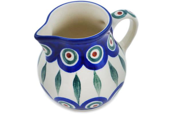 Creamers | Ceramika Artystyczna Creamer 7 oz Peacock Leaves Creamers Ceramika Artystyczna