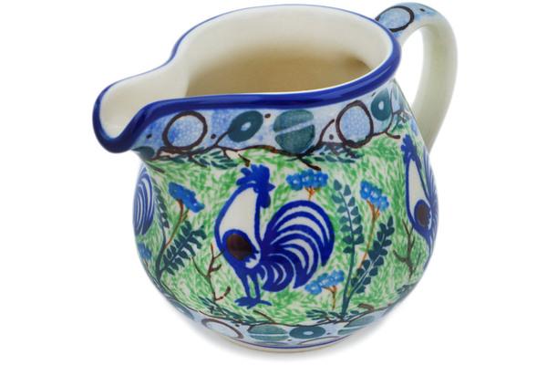 Creamers | Ceramika Artystyczna Creamer 8 oz Blue Rooster UNIKAT Creamers Ceramika Artystyczna