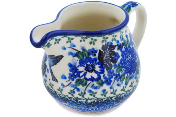 Creamers | Ceramika Artystyczna Creamer 8 oz Hummingbird Blue UNIKAT Creamers Ceramika Artystyczna