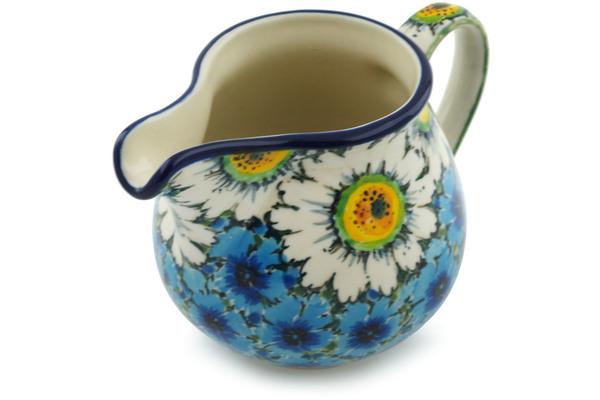 Creamers | Ceramika Artystyczna Creamer 8 oz Pansies And Daisies UNIKAT Creamers Ceramika Artystyczna