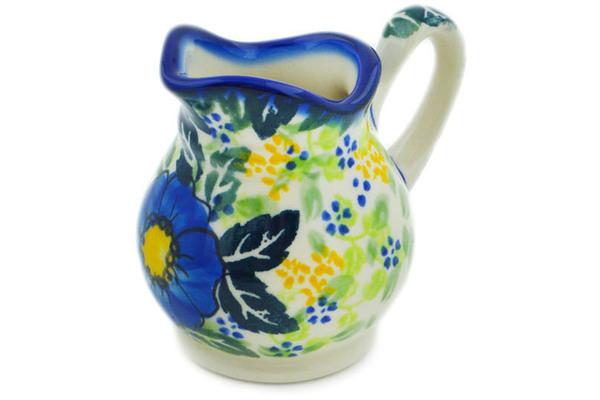 Creamers | Ceramika Nina Creamer 4 oz Blue Happy Fields Creamers Ceramika Nina