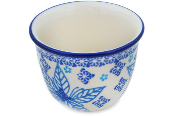 Cups | Ceramika Artystyczna Cup 3 oz Blue Poinsettia UNIKAT Cups Ceramika Artystyczna