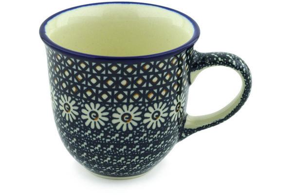 Cups | Ceramika Artystyczna Cup 8 oz Black Daisy Cups Ceramika Artystyczna