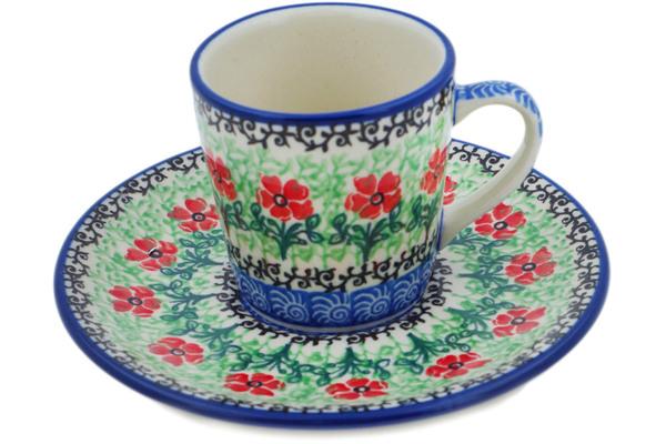 Cups | Ceramika Artystyczna Cup with Saucer 3 oz Maraschino Cups Ceramika Artystyczna