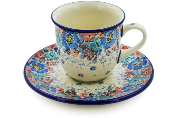 Cups | Ceramika Artystyczna Cup with Saucer 7 oz Autumn Bunch UNIKAT Cups Ceramika Artystyczna