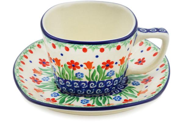 Cups | Ceramika Artystyczna Cup with Saucer 7 oz Babciau0027s Garden Cups Ceramika Artystyczna