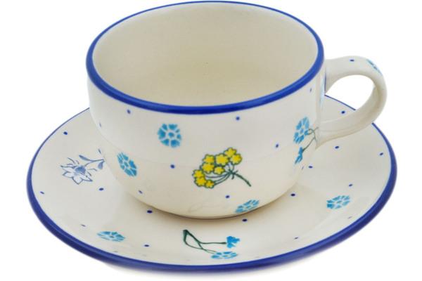 Cups | Ceramika Artystyczna Cup with Saucer 9 oz Caught In The Wind Cups Ceramika Artystyczna